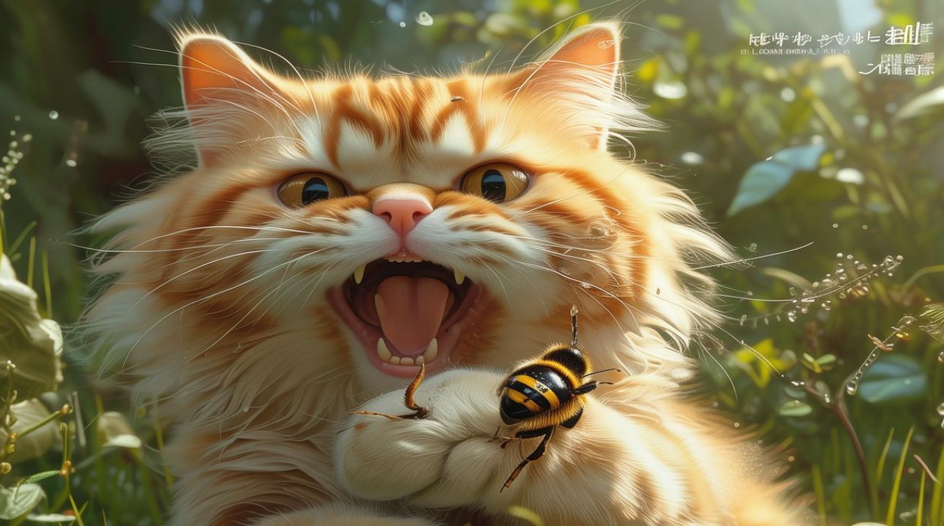 猫咪给马蜂咬了
