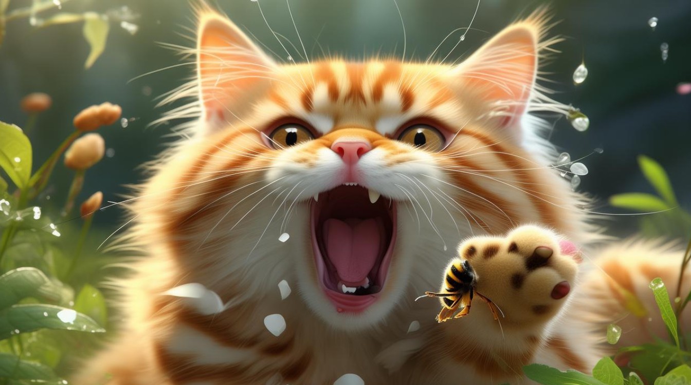猫咪给马蜂咬了