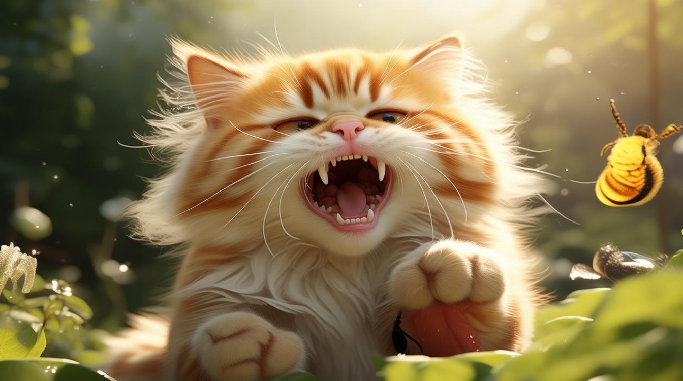 猫咪给马蜂咬了