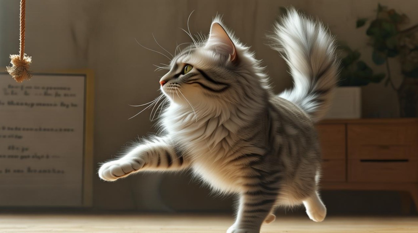 猫咪尾巴向上抖
