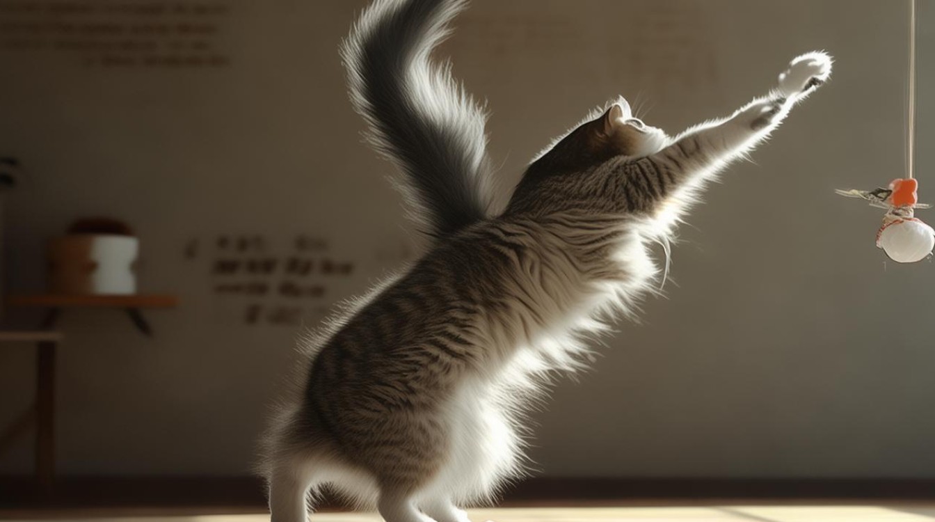 猫咪尾巴向上抖