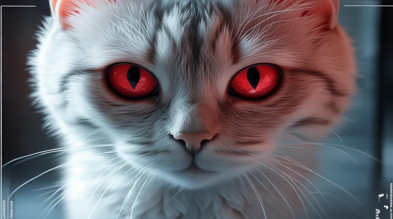 猫咪眼睛红图片