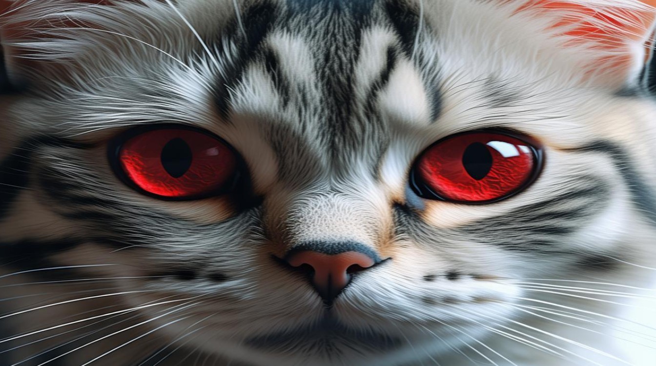 猫咪眼睛红图片