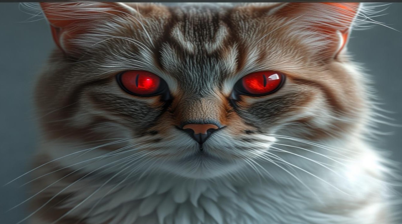 猫咪眼睛红图片