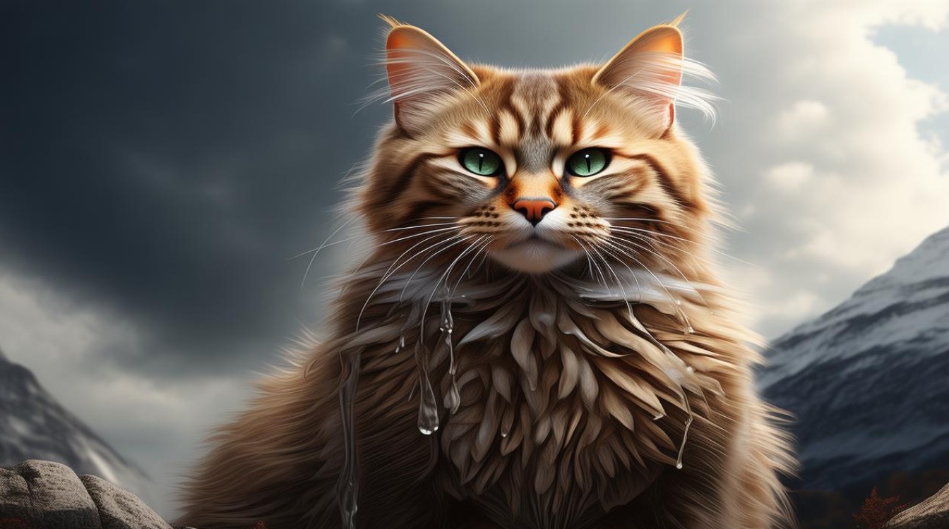 高地猫咪脸上泪痕