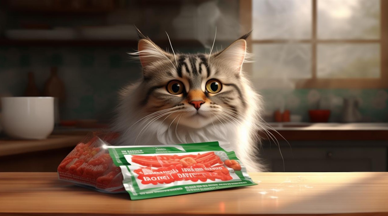 猫咪吃了蟹棒