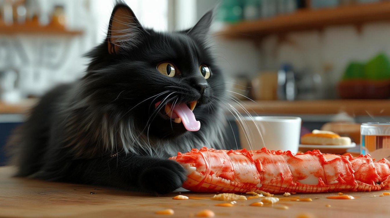 猫咪吃了蟹棒