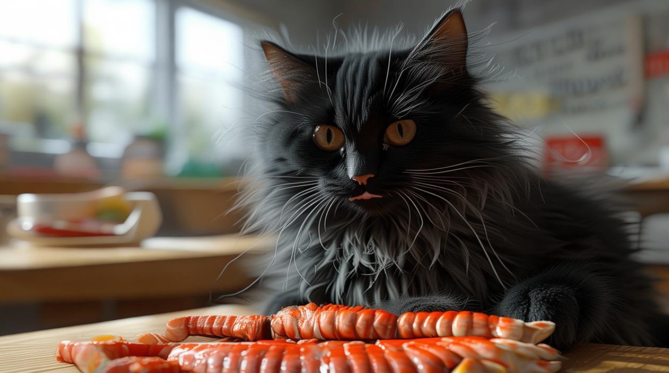 猫咪吃了蟹棒