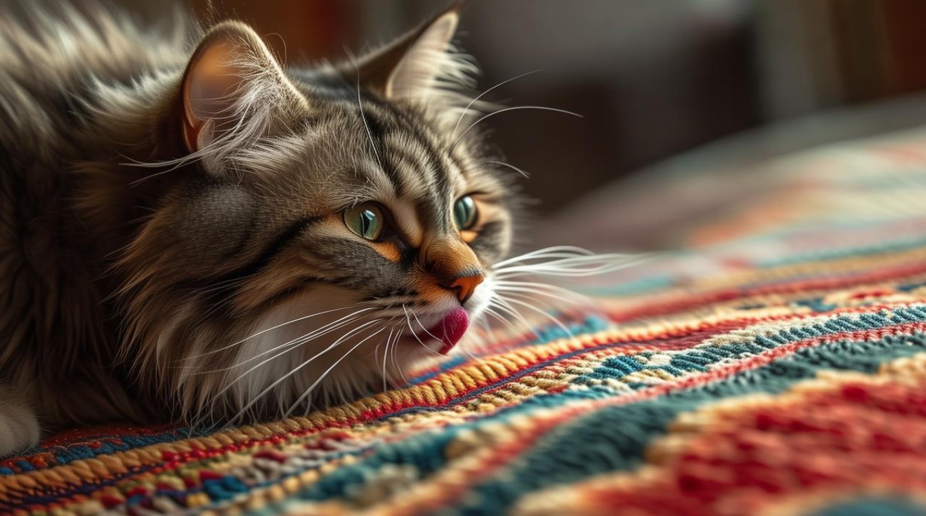 猫咪喜欢舔织物