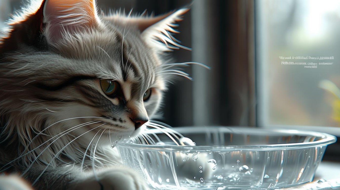 猫咪喝了好多水