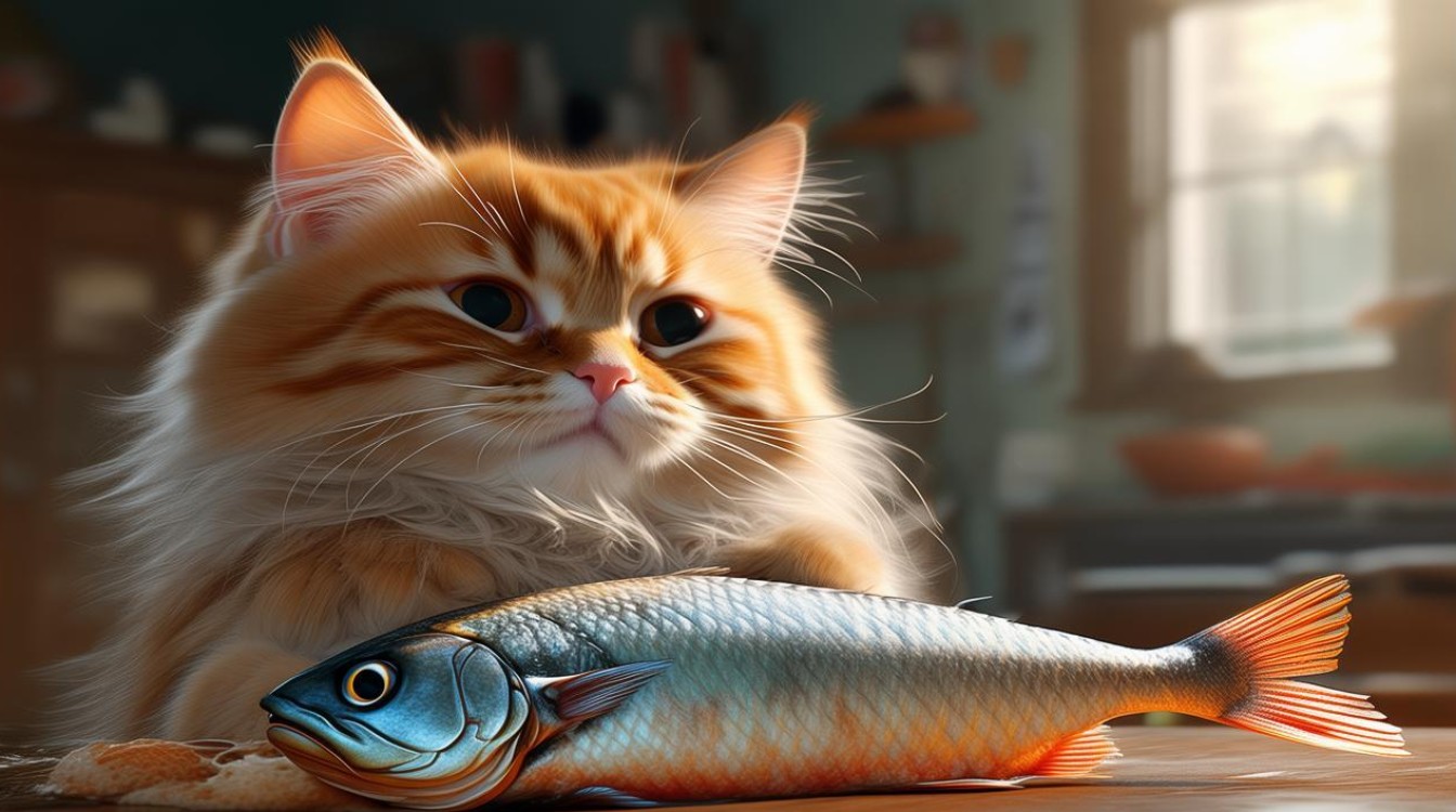抱鱼干的猫咪