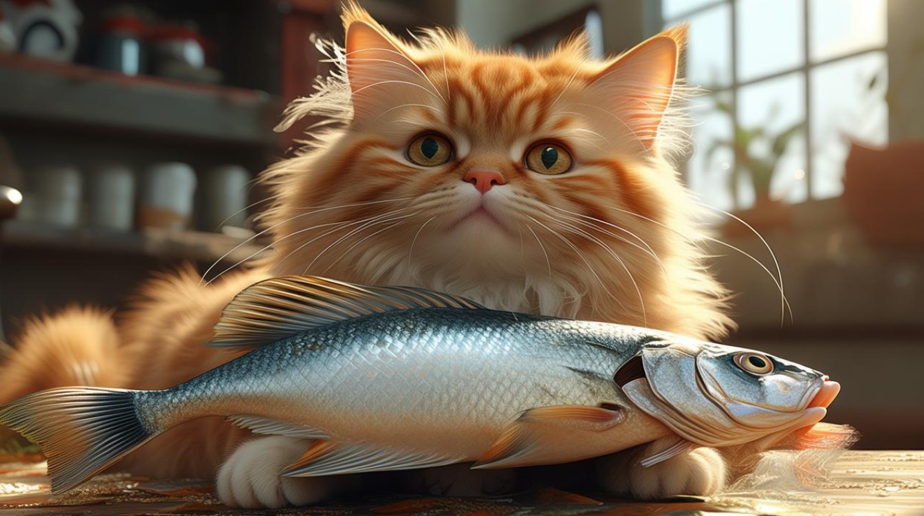抱鱼干的猫咪