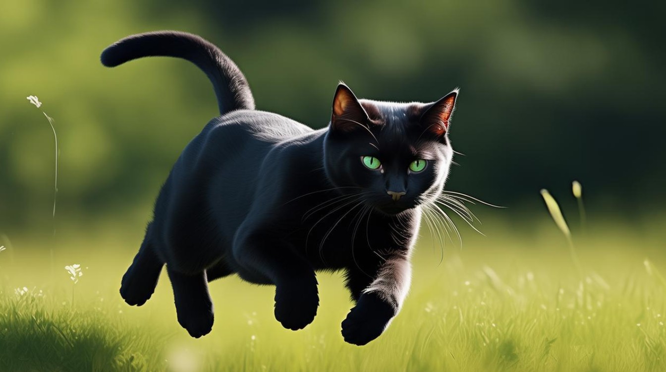猫咪 弓着身子 跑
