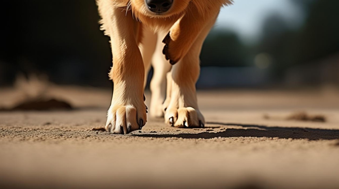 狗狗后脚点地