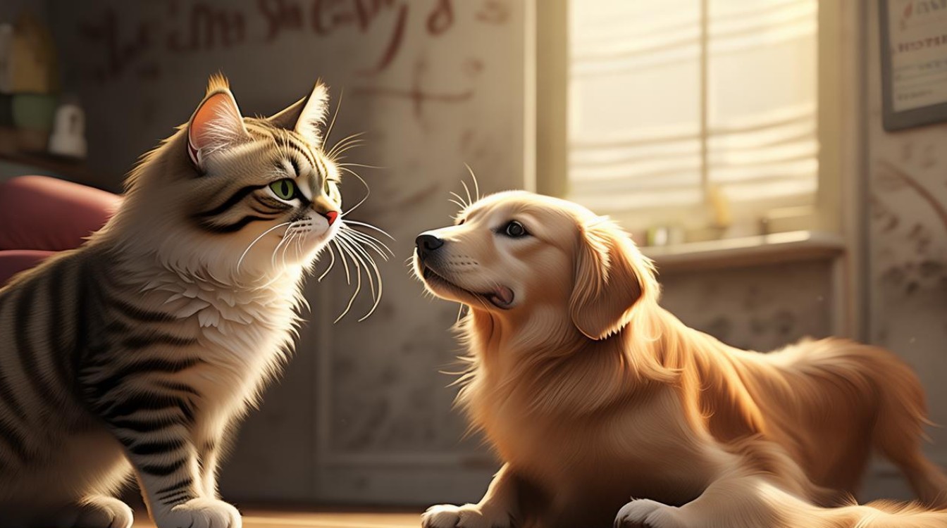 猫咪与狗狗相处