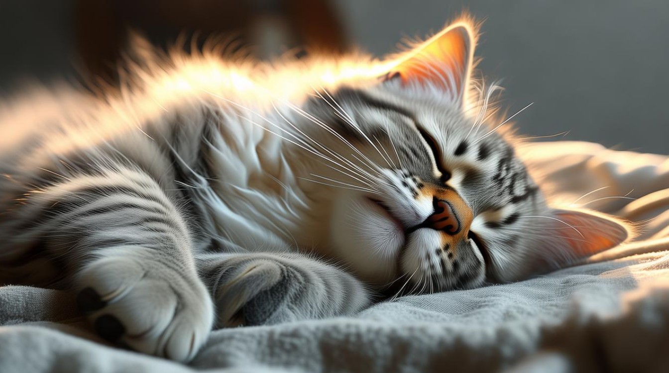 猫咪自己揉肚子
