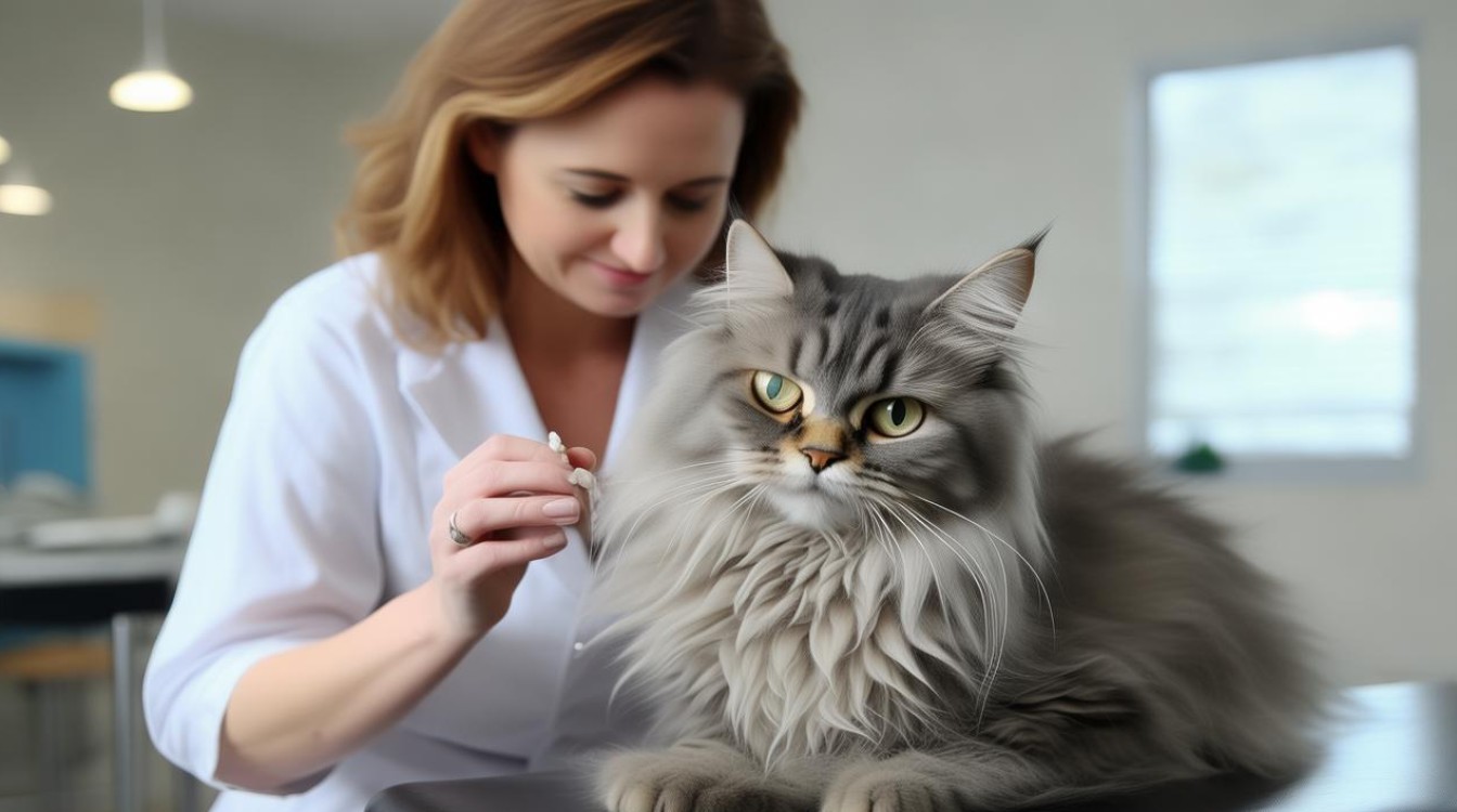 给猫咪挤粉刺