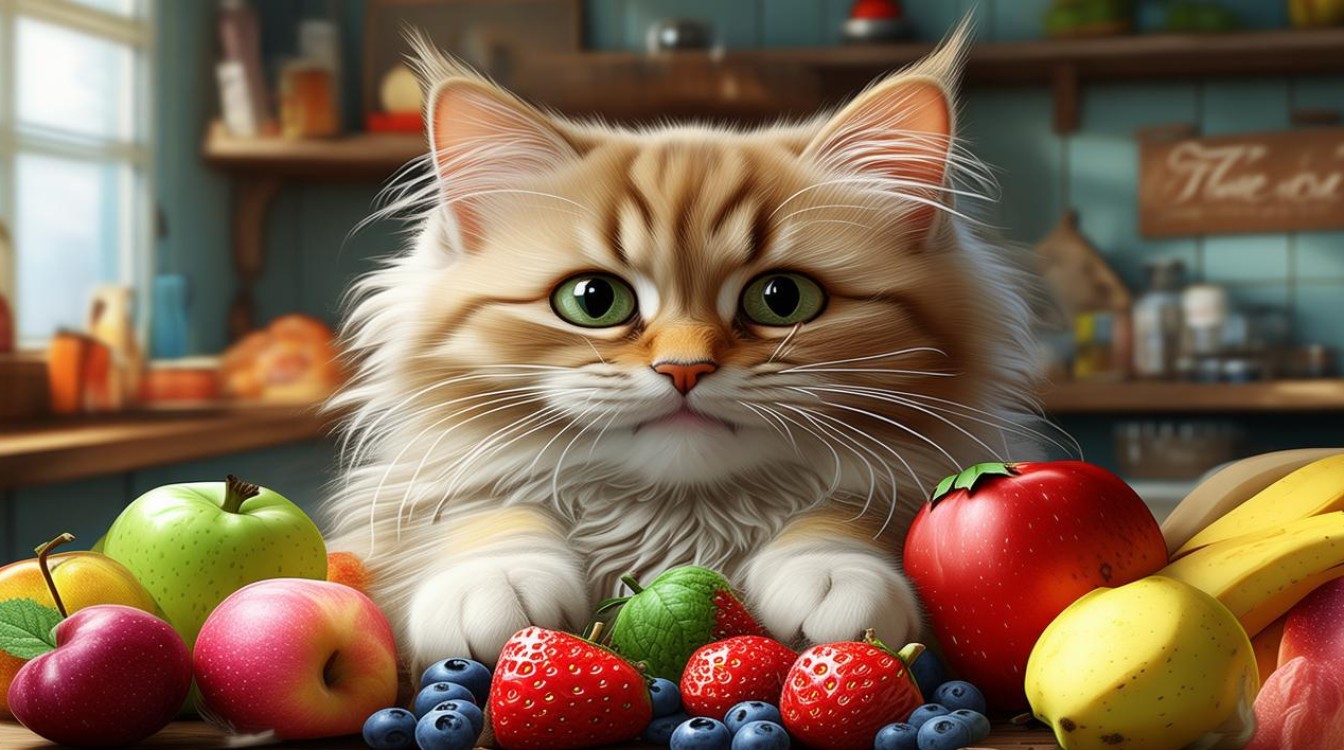 猫咪喜欢各种水果