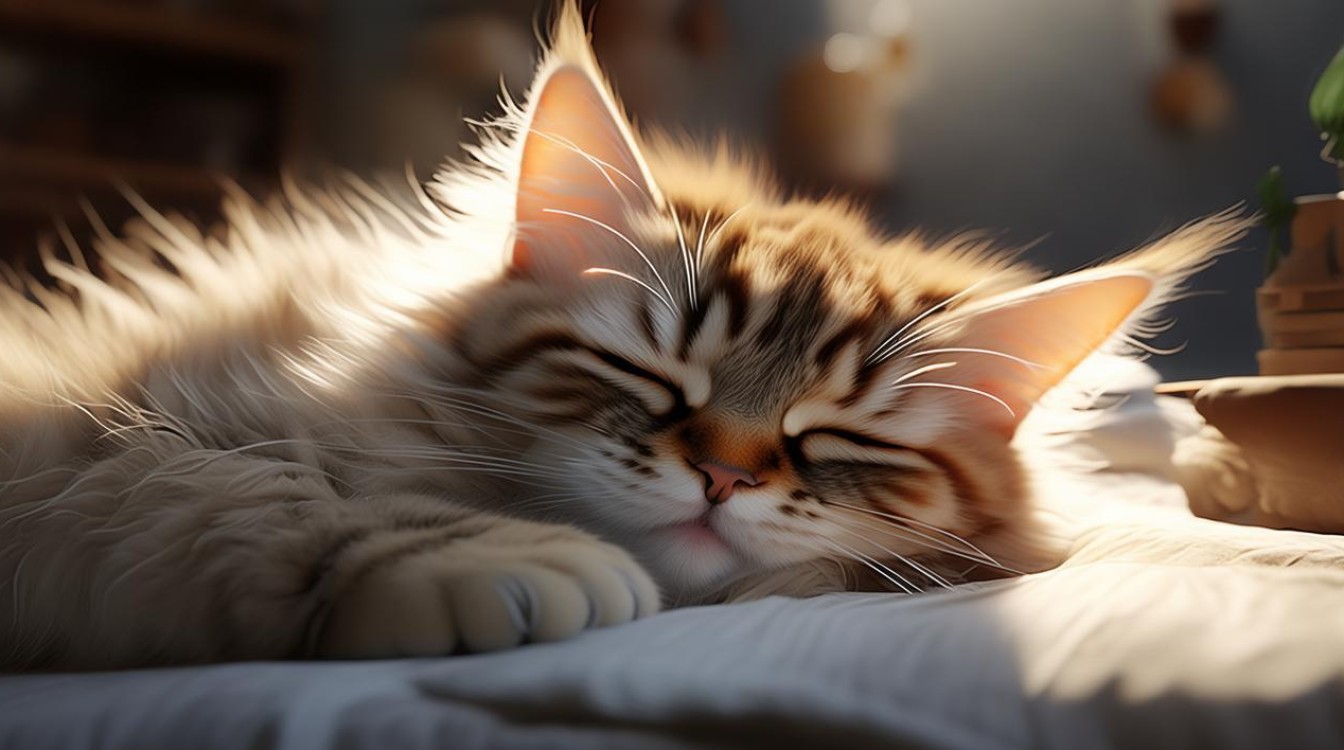 猫咪睡觉露出眼白
