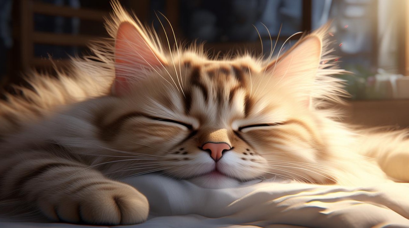 猫咪睡觉露出眼白