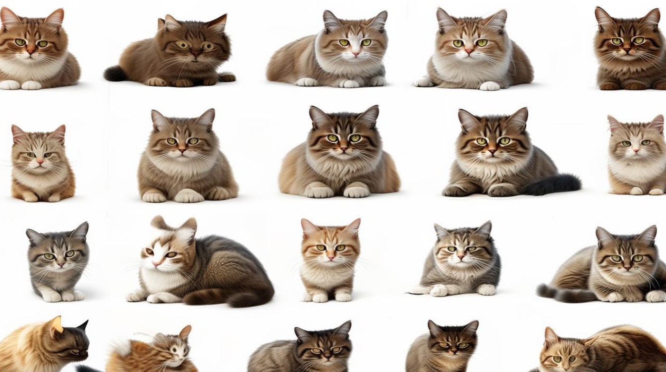 猫咪各种姿势画法