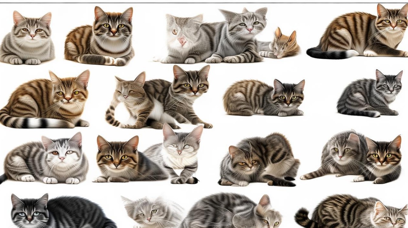 猫咪各种姿势画法