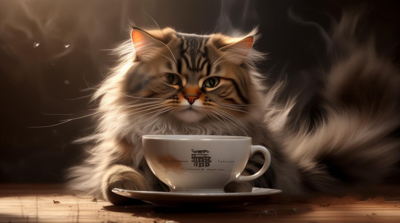 喝可可的猫咪