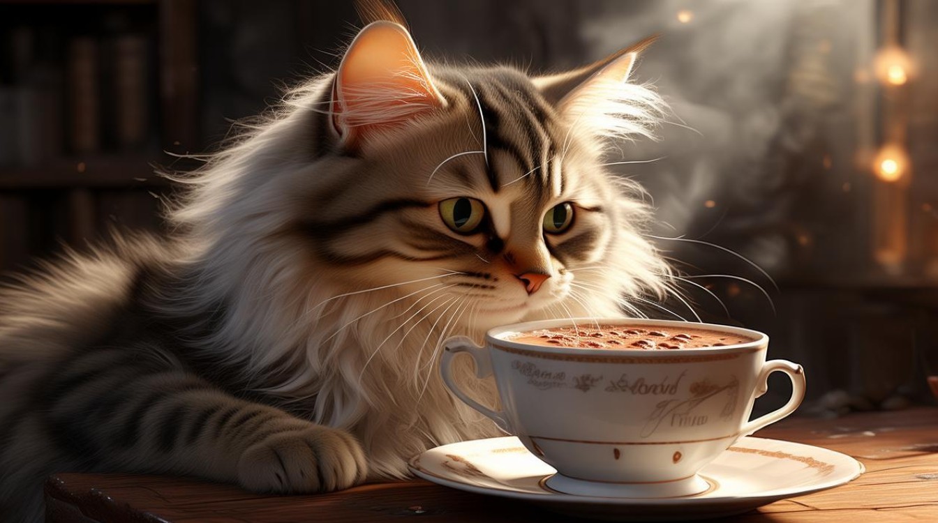 喝可可的猫咪