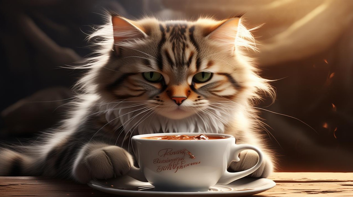 喝可可的猫咪