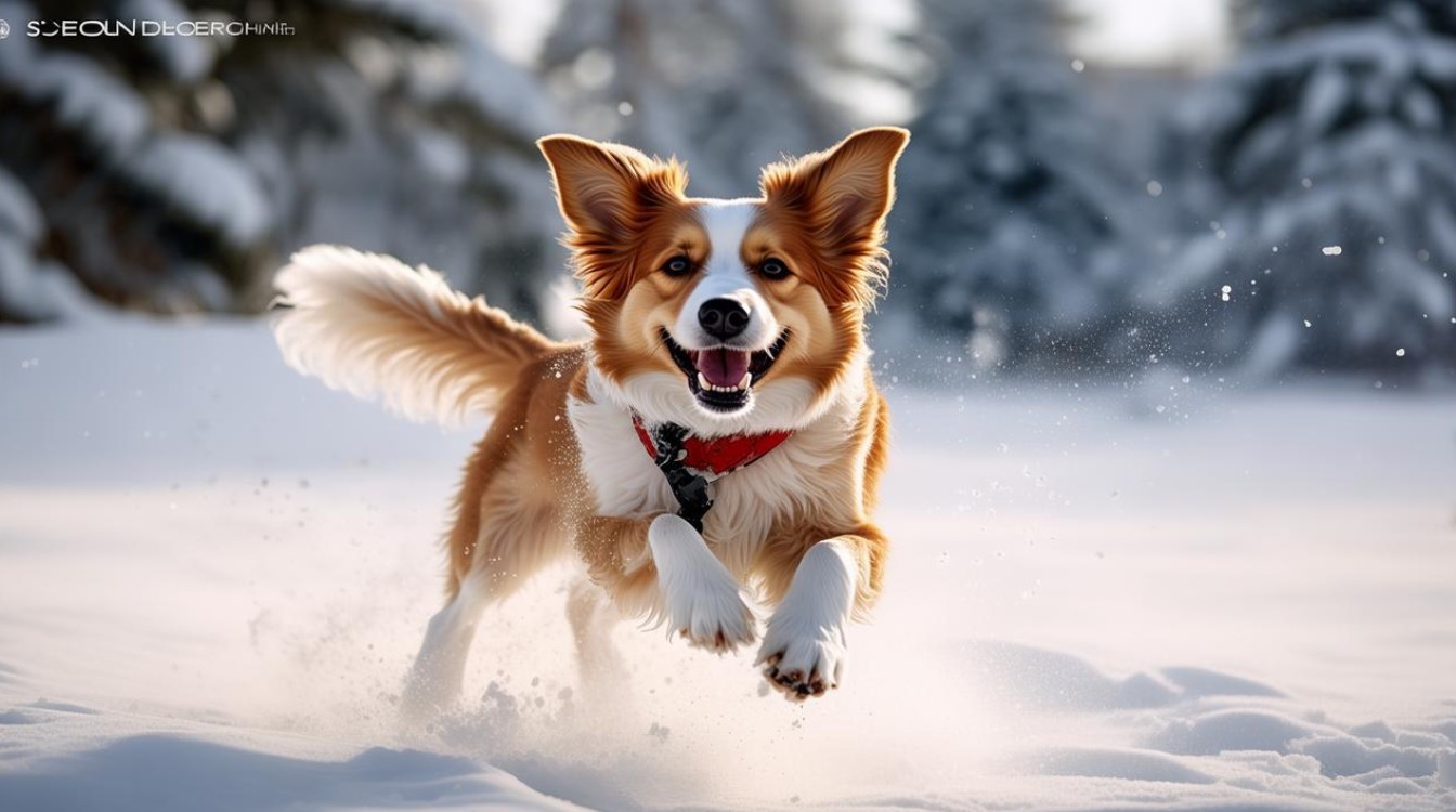 狗狗雪地奔跑视频
