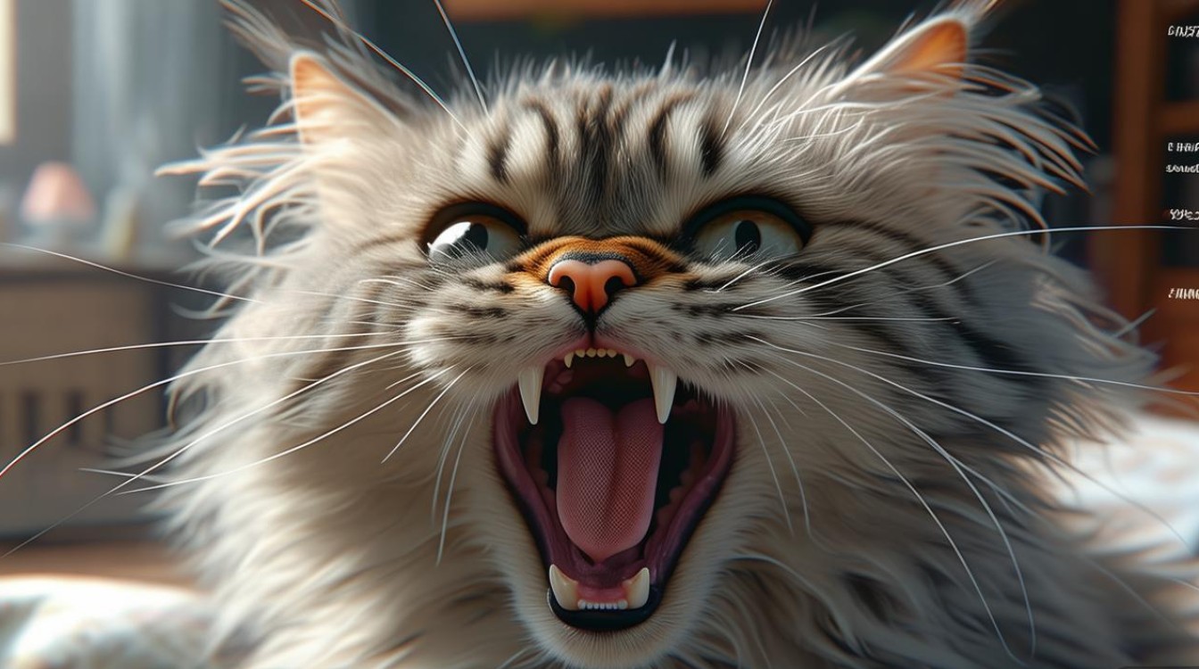 猫咪嘴张开 震动