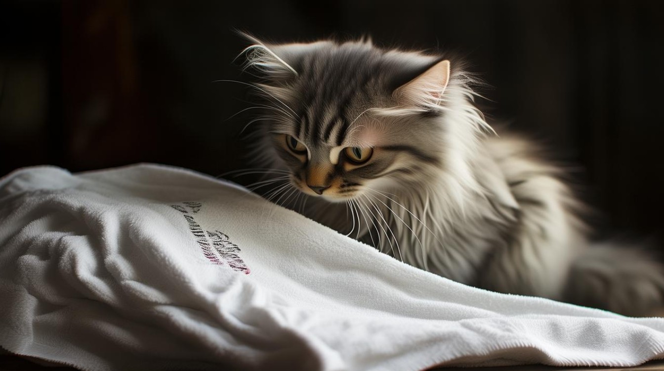 对毛巾的猫咪