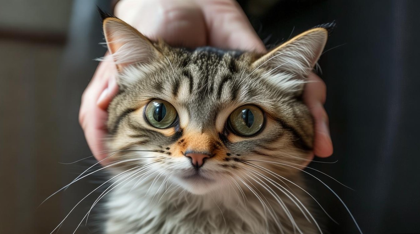 猫咪被捏住脖子