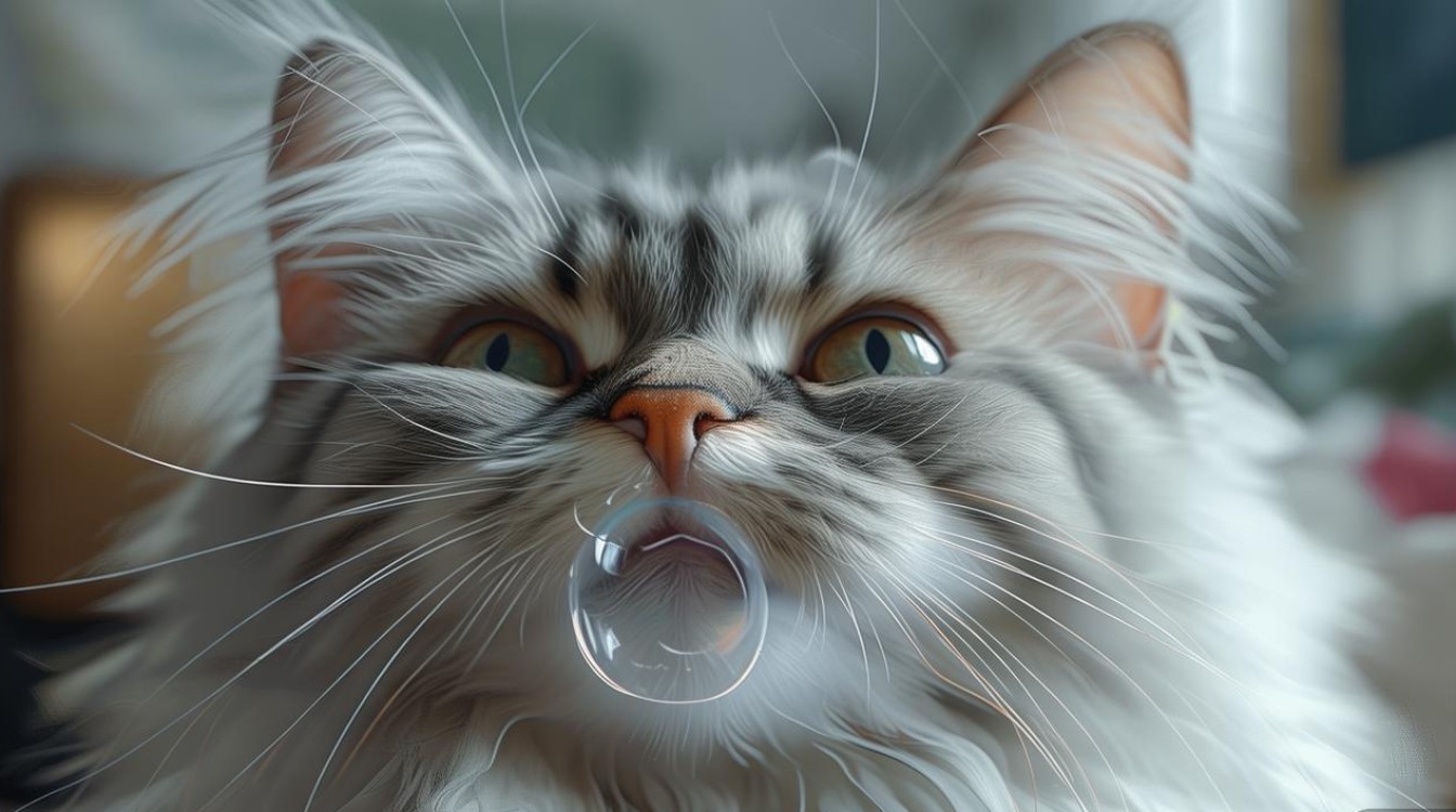 猫咪嘴上有泡