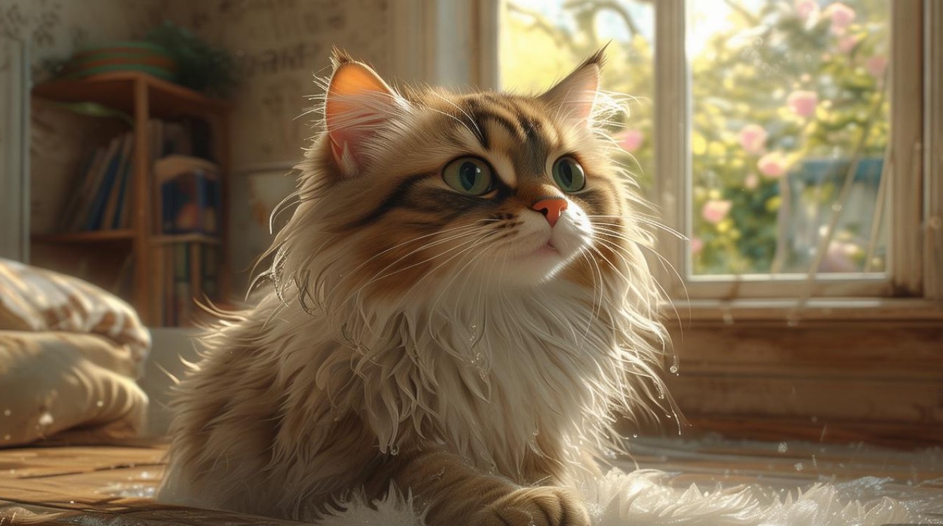 猫咪洗完澡咳嗽