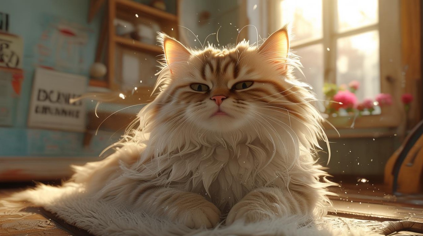 猫咪洗完澡咳嗽