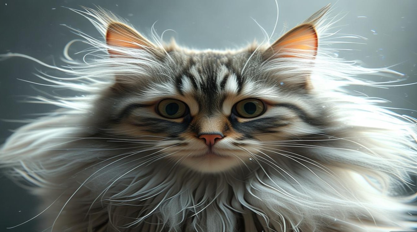 猫咪的毛炸开