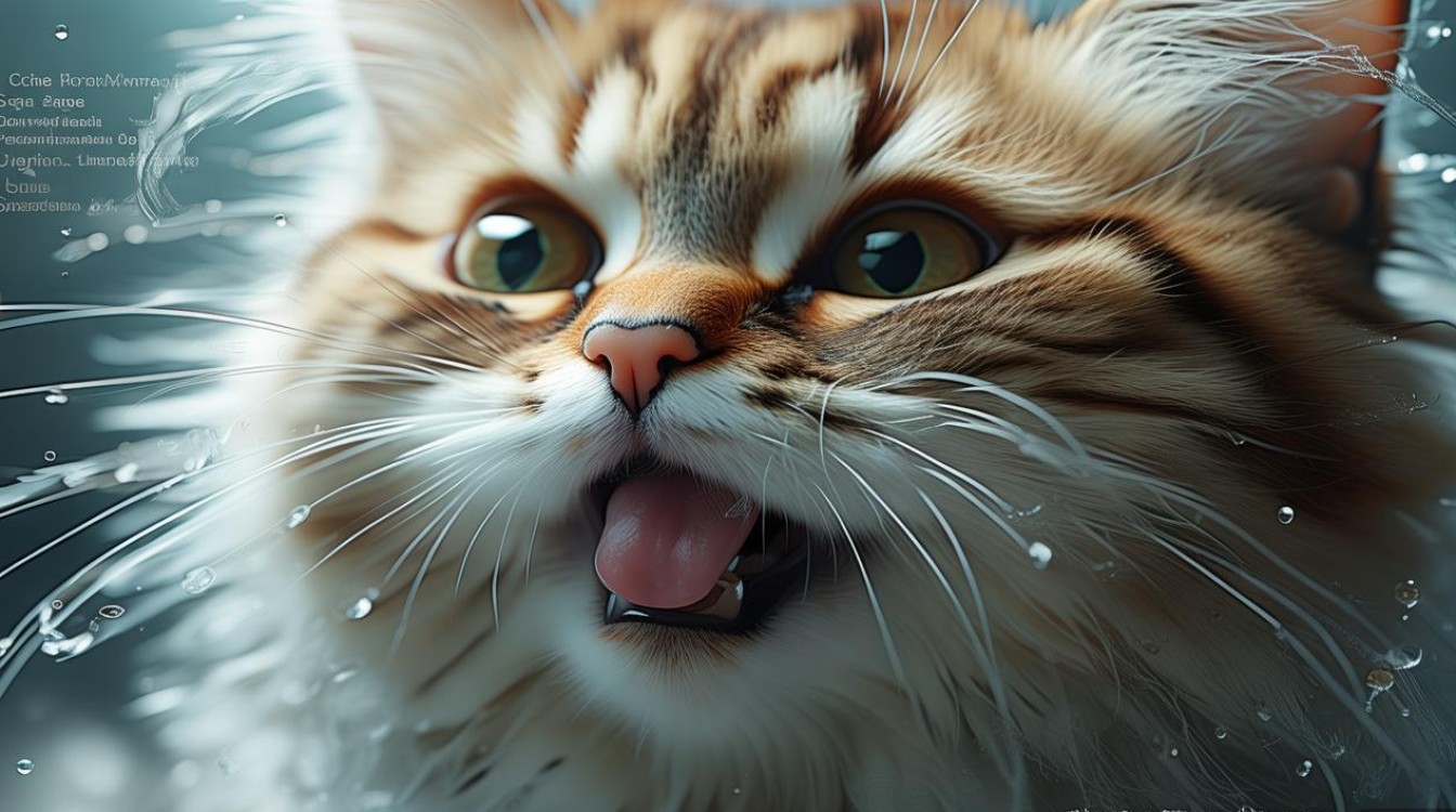 猫咪嘴脸不停流水