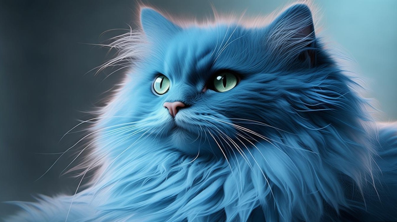 蓝色毛的猫咪