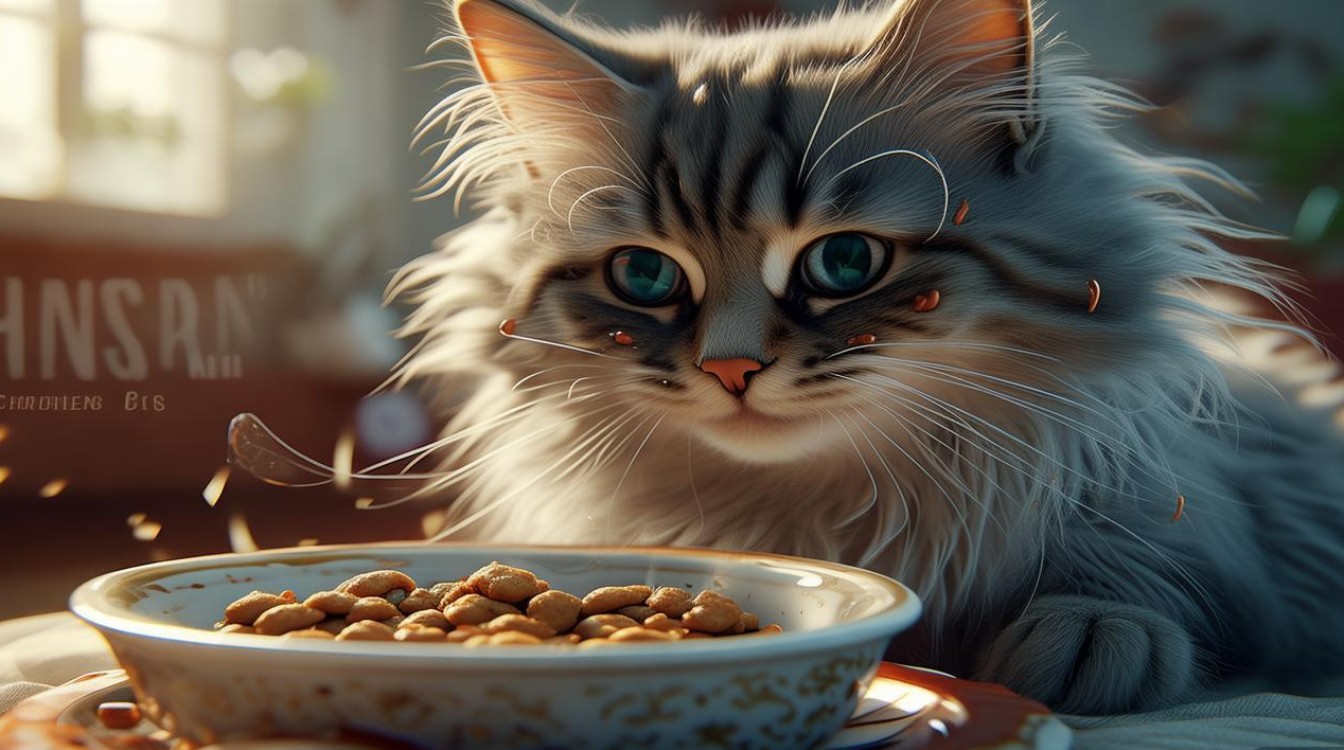 猫咪吃食有眼泪
