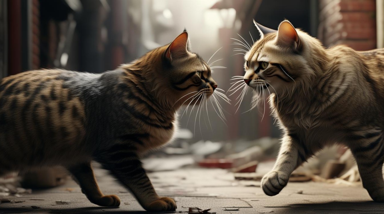 猫咪和野猫打架