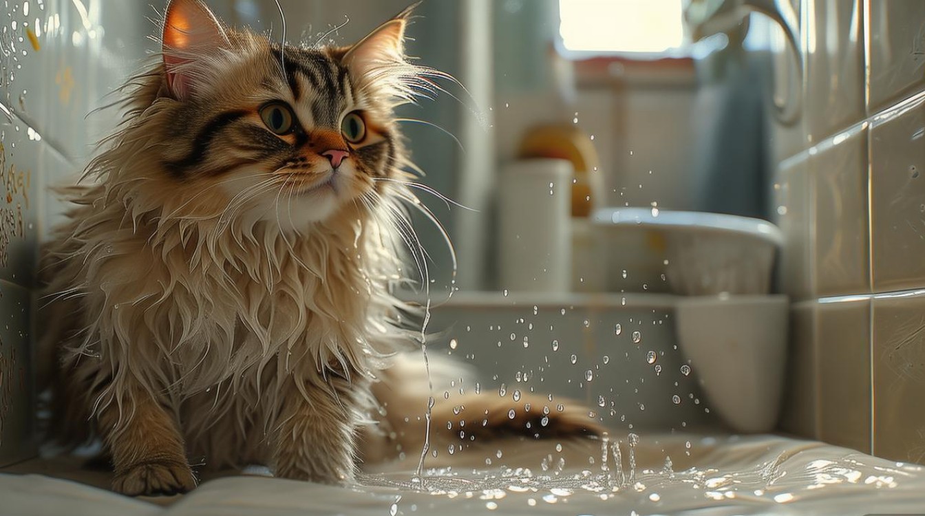 猫咪产后洗澡拉屎