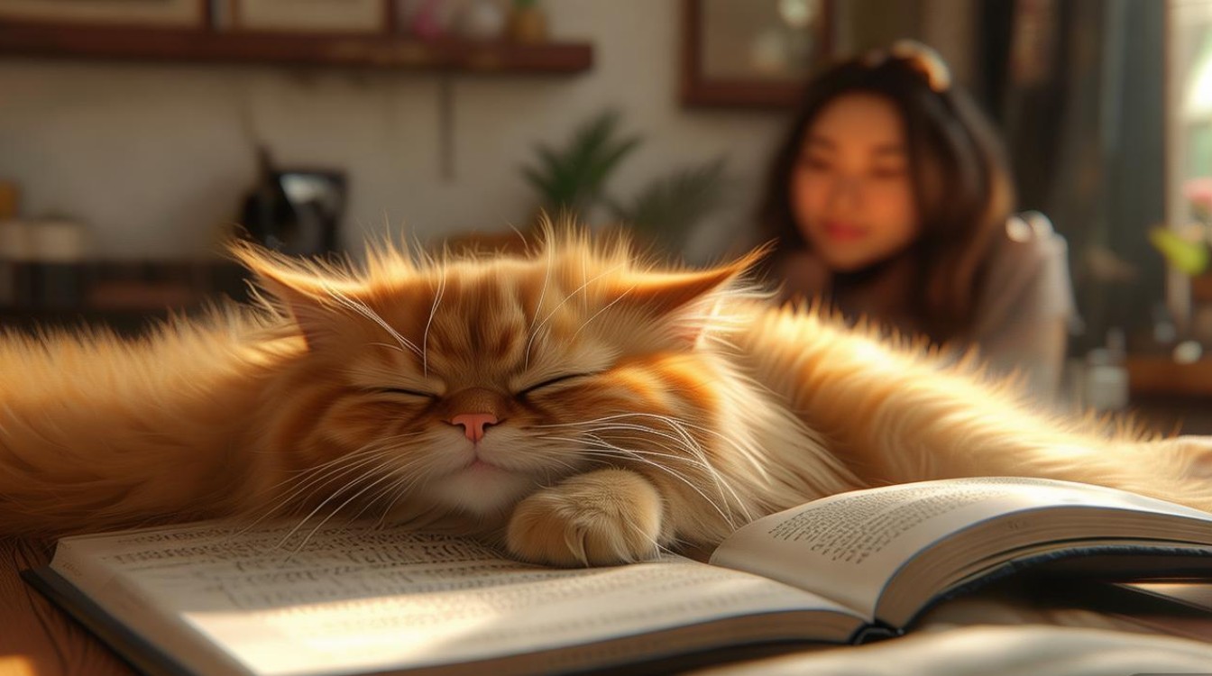 猫咪睡觉打扰她