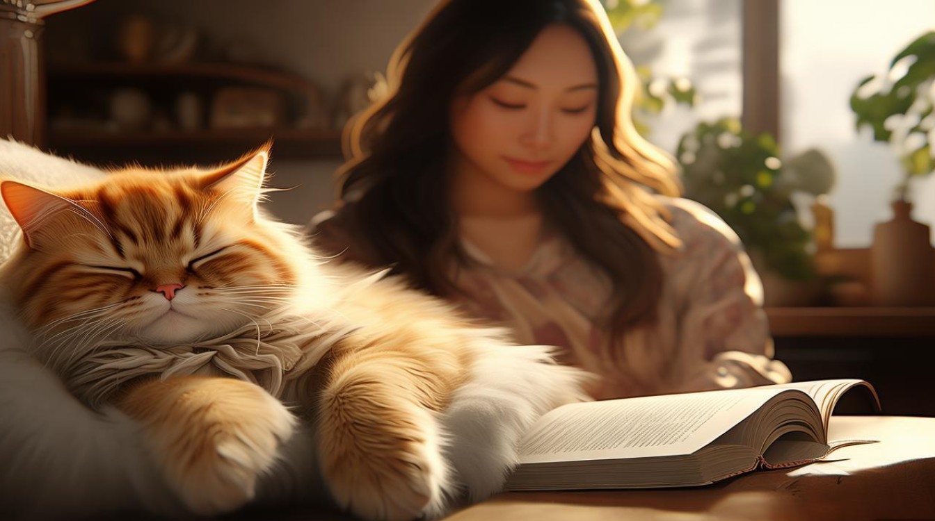 猫咪睡觉打扰她