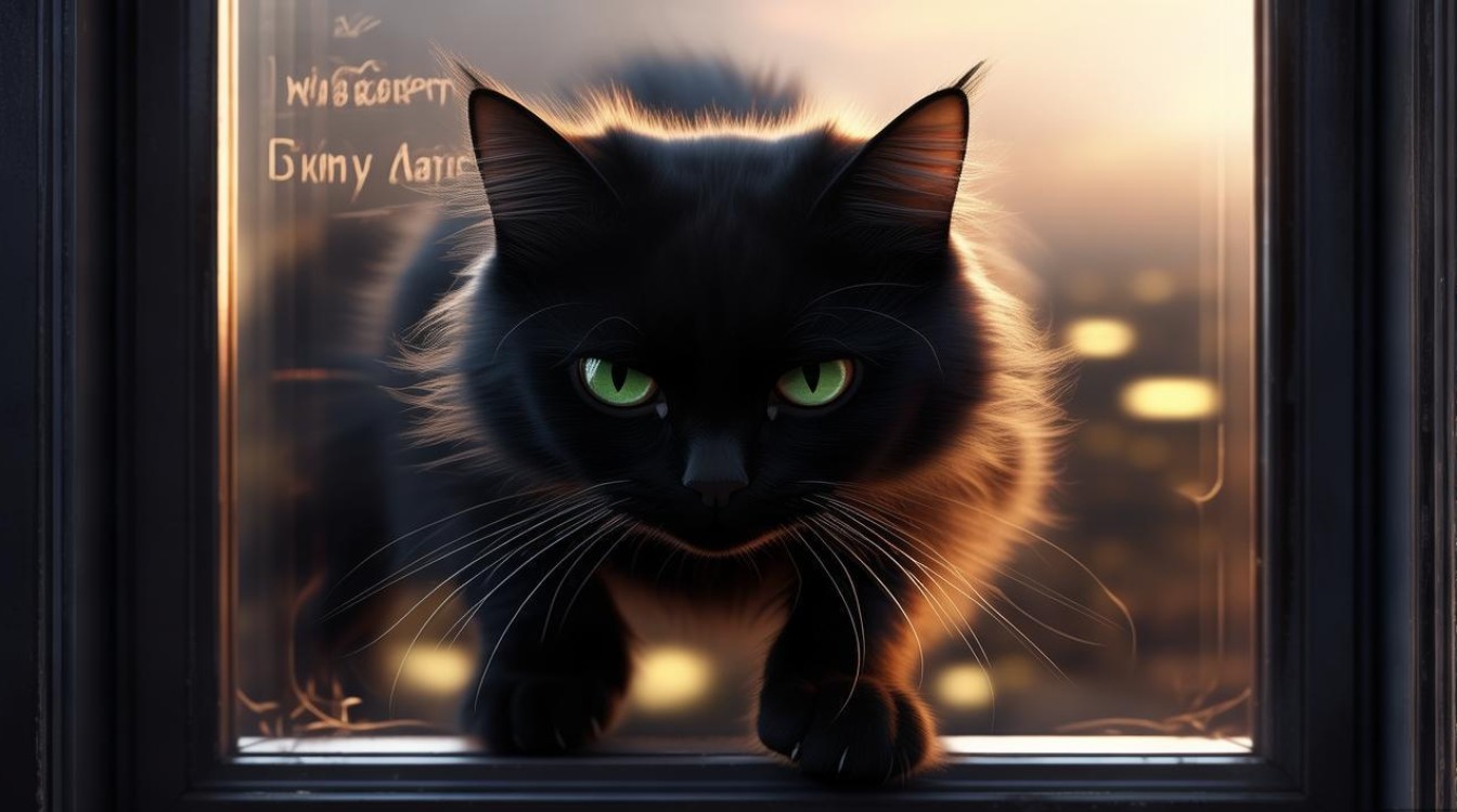 猫咪晚上爬窗户