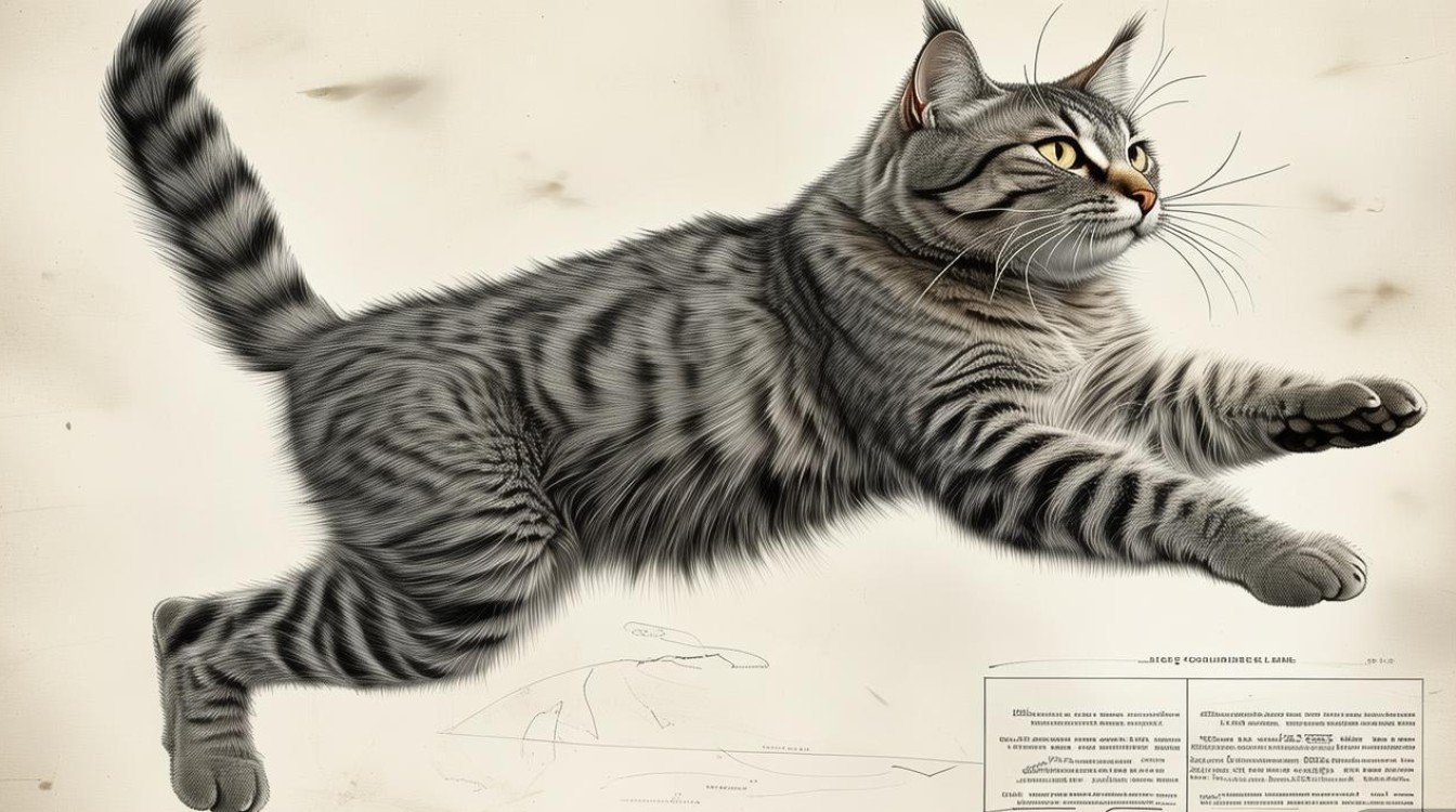 猫咪跳跃姿势图解