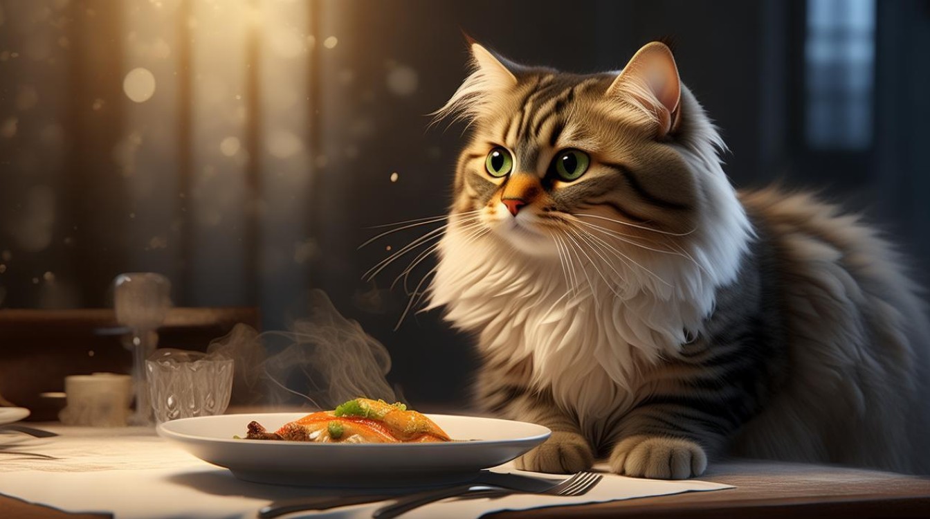 猫咪在饭桌上