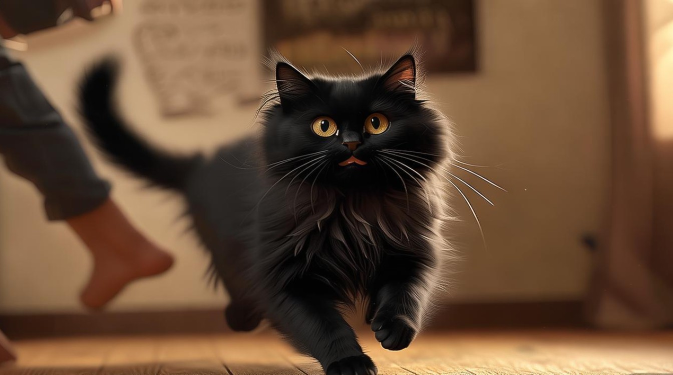 猫咪抱腿就跑