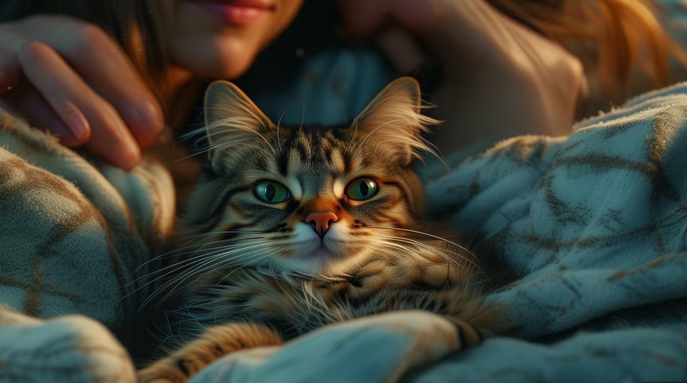 猫咪晚上亲主人