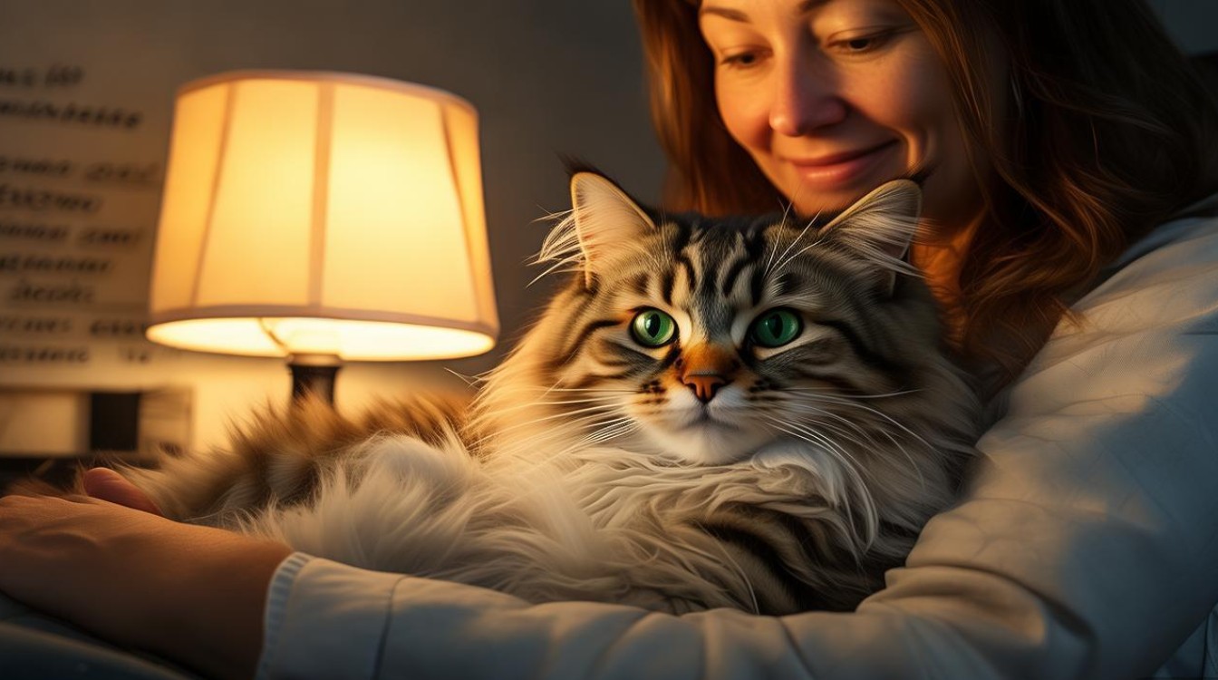 猫咪晚上亲主人